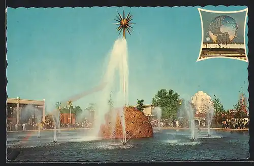 AK New York World`s Fair 1964-1965, The Solar Fountain, Ausstellung