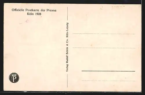 AK Köln, Ausstellung Pressa 1928, Beleuchtung des Ausstellungsgeländes