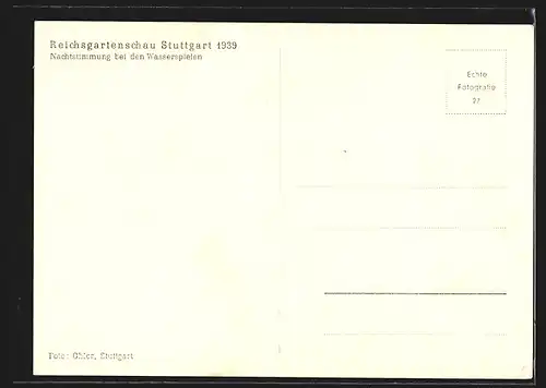 AK Stuttgart, Reichsgartenschau 1939, Nachtstimmung bei den Wasserspielen