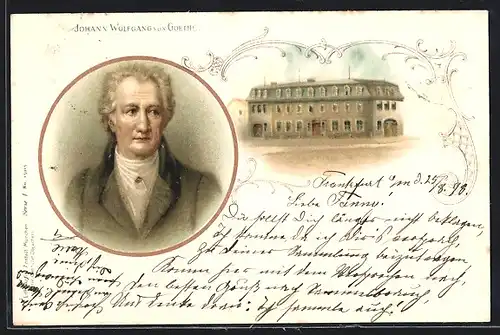 Lithographie Portrait Goethe