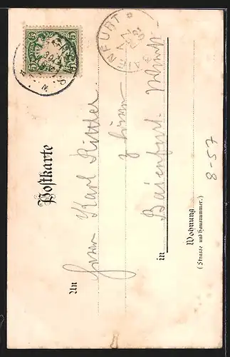 Lithographie Münchner Kindl im Bierkrug