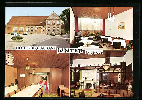 AK Schöppingen-Eggerode, Hotel-Restaurant Winter, Aussen- und Innenansichten