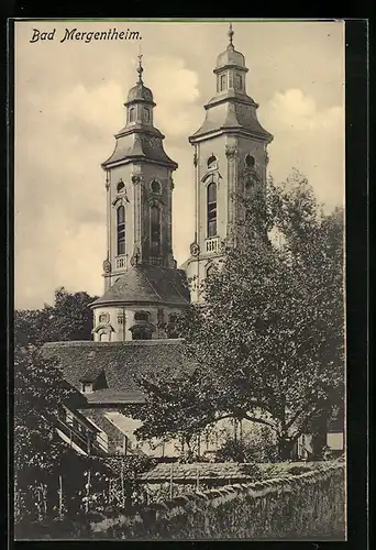 AK Bad Mergentheim, Partie an der Kirche