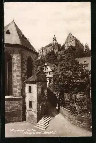 AK Marburg / Lahn, Schloss u. luth. Kirchhof