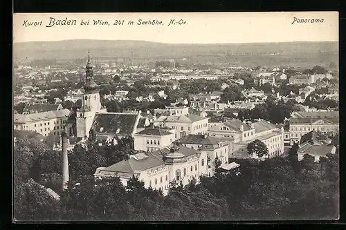 AK Baden, Panorama mit Kirche
