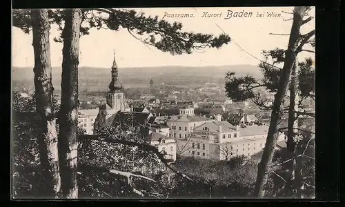 AK Baden bei Wien, Panorama von oben