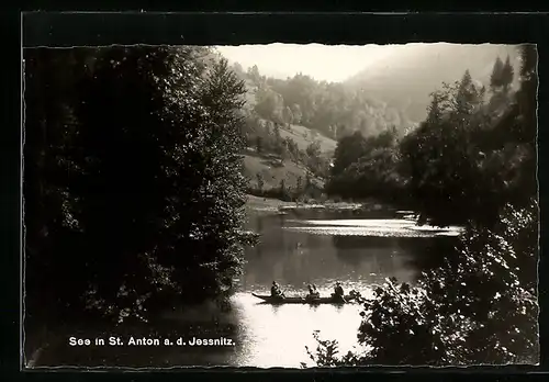 AK St. Anton a. d. Jessnitz, See mit Boot