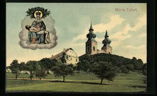 AK Maria Taferl, Blick hoch zur Kirche