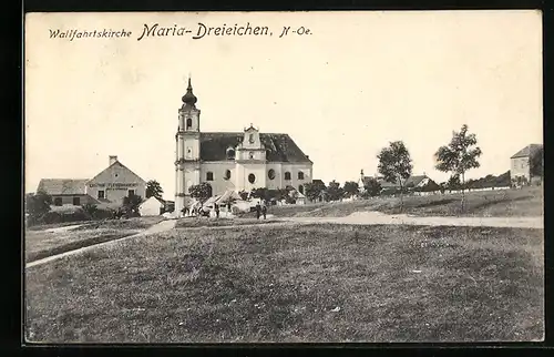 AK Maria Dreieichen, Wallfahrtskirche mit Gasthof