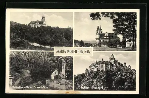 AK Maria Dreieichen, Wallfahrtskirche, Bründlkapelle und Graselhöhe