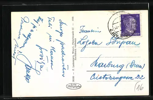 AK Wr. Neustadt, Teilansicht mit Kirche aus der Vogelschau