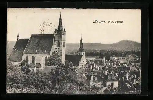 AK Krems /Donau, Teilansicht mit Kirche