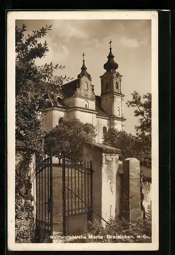 AK Maria-Dreieichen, Wallfahrtskirche mit Eingangstor