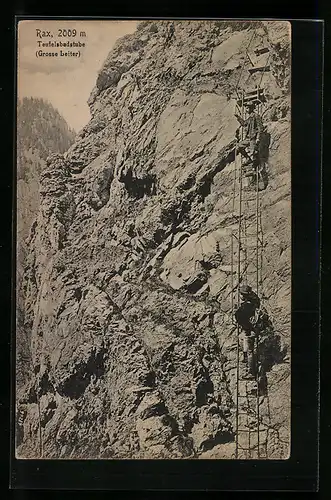 AK Bergsteiger an der grossen Leiter an der Teufelsbadstube an der Rax