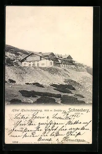 AK Schneeberg, Hotel Hochschneeberg