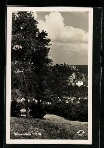 AK Pitten, Ortsansicht von einer Wiese aus
