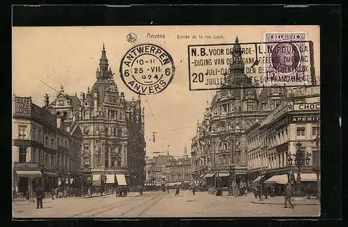 AK Anvers, Entrée de la rue Leys