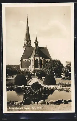AK Emmendingen i. Baden, Blick zur Kath. Kirche