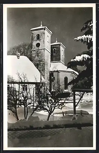 AK Herrischried, Pfarrkirche, Winteridyll