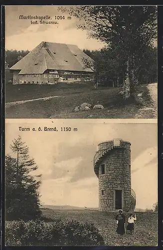 AK Brend /Bad. Schwarzwald, Martinskapelle, Turm a. d. Brend