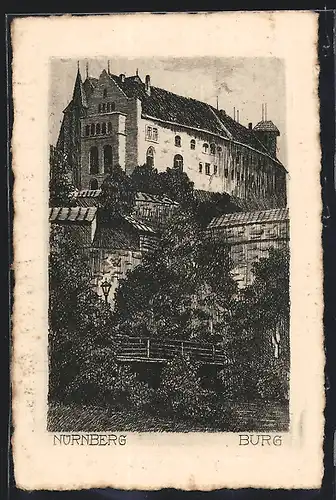 Künstler-AK Nürnberg, Blick zur Burg