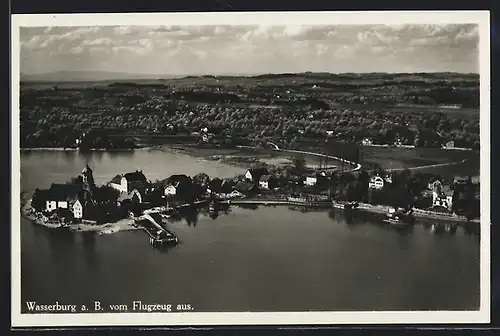 AK Wasserburg a. Bodensee, Ortsansicht vom Flugzeug aus