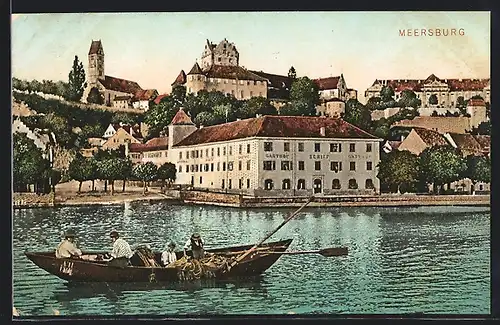 AK Meersburg, Gasthof Schiff, Ortsansicht