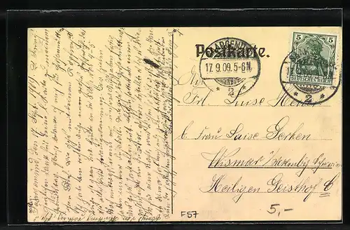 AK Saargemünd, Kreuzstrasse mit Landgericht