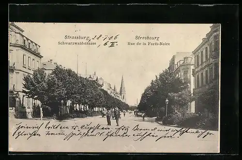 AK Strassburg / Strasbourg, Schwarzwaldstrasse, Rue de la Forêt-Noire
