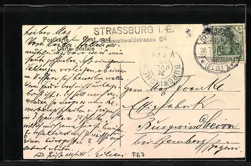 AK Strassburg / Strasbourg, Schwarzwaldstrasse, Rue de la Forêt-Noire