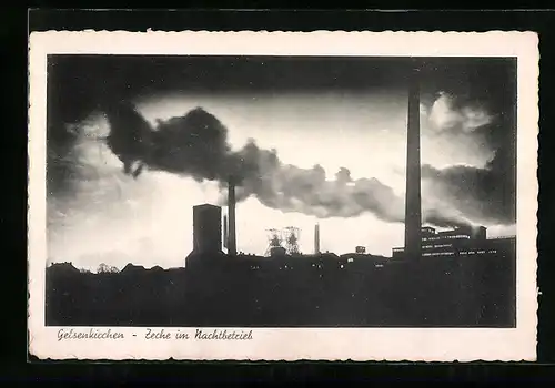 AK Gelsenkirchen, Zeche im Nachtbetrieb