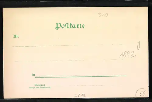 Lithographie Saarbrücken-Ehrenthal, Winterberg Denkmal, Germania Denkmal, Feldpartie mit Blick zum Spichererberg