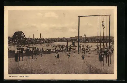 AK Olbersdorf, Volksbad mit Spielplatz