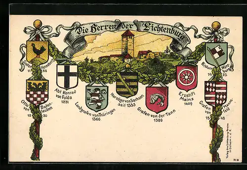 AK Ostheim, Herren der Lichtenburg, Wappen der ehemaligen Bewohner