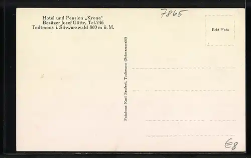 AK Todtmoos, Gasthof und Pension Krone