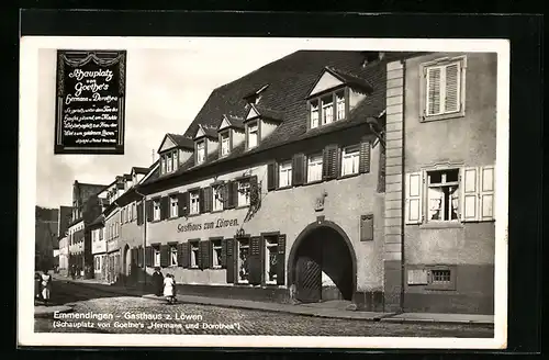 AK Emmendingen, Gasthaus z. Löwen, Schauplatz von Goethes Hermann und Dorothea