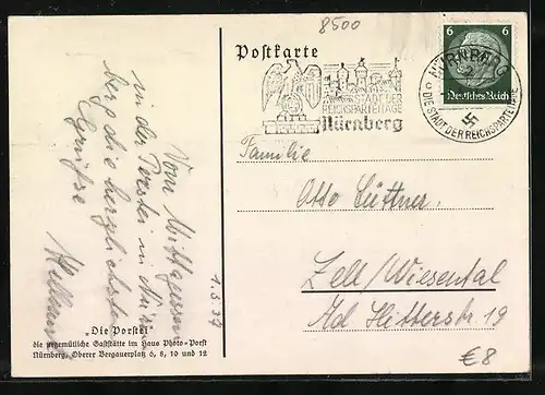 AK Nürnberg, Gaststätte Die Porstei, Oberer Bergauerplatz 6, 8, 10 und 12