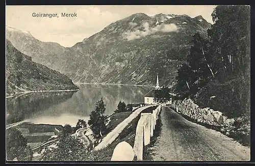 AK Geiranger, Merok, Kirche am Fjord