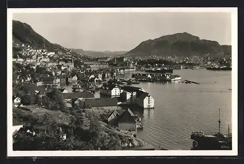 AK Bergen, Teilansicht aus der Vogelschau