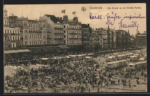 AK Ostende, Het Strand en de Groote Hotels