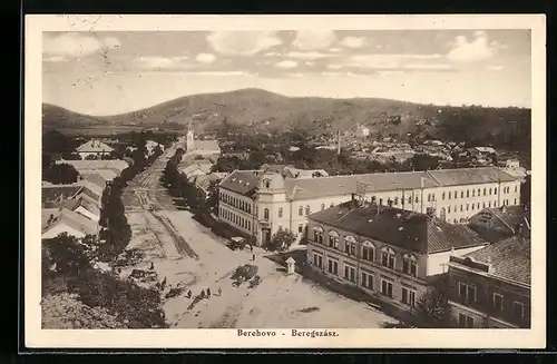AK Beregsas, Strassenpartie mit Kirche