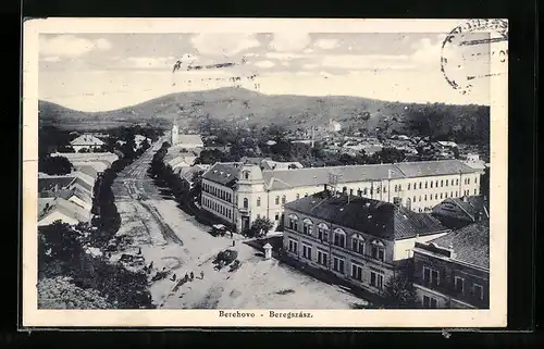 AK Beregsas, Strassenpartie mit Kirche