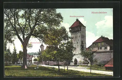 AK Rheinfelden, Obertorturm und Storchennestturm