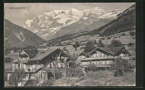 AK Scharnachtal, Teilansicht mit Bergen