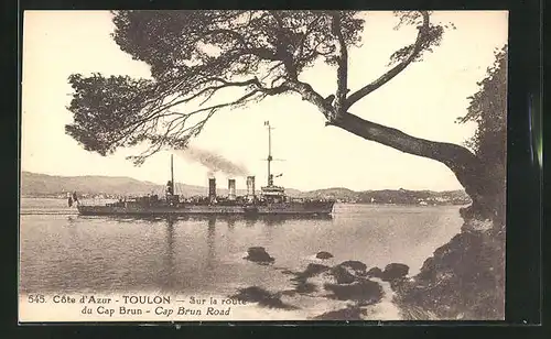 AK Toulon, Kriegsschiff vor der Küste