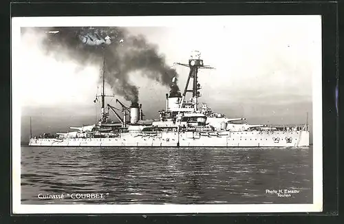 AK Cuirassé Courbet, Französisches Kriegsschiff