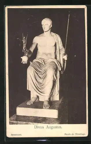 AK Marmorstatue von Divus Augustus im Ermitage-Museum, Rotes Kreuz Russland