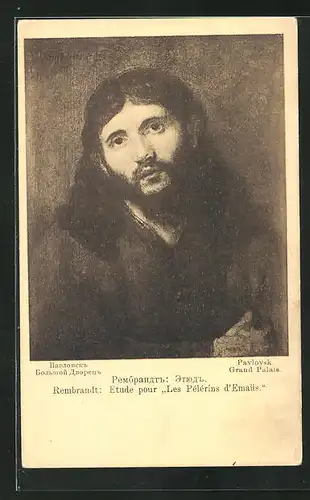 Künstler-AK Rembrandt Etude pour Les Pélerins d`Emaus, Rotes Kreuz Russland