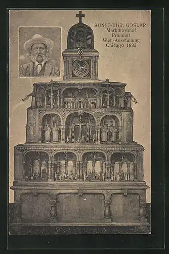 AK Goslar, Kunstuhr, Marktkirchhof, prämiert auf der Weltausstellung Chicago 1893