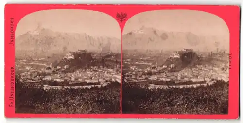 Stereo-Fotografie Fr. Unterberger, Innsbruck, Ansicht Salzburg, Blick vom Kapuzinerberg